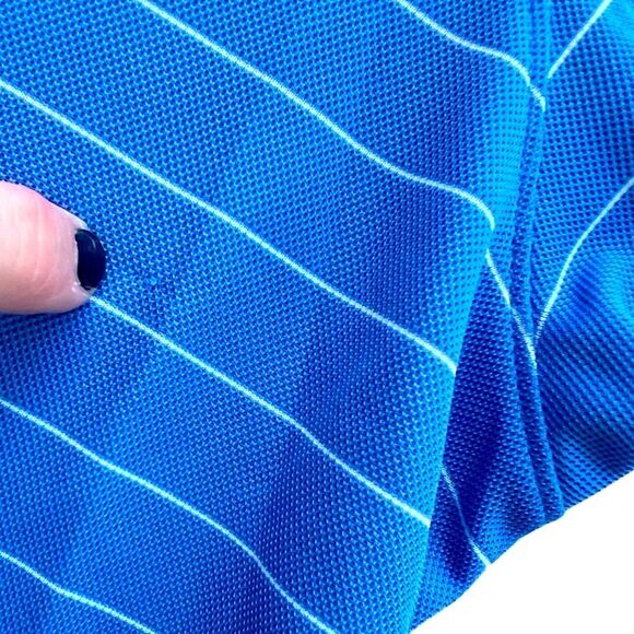 Under Armour Royal Blue Striped HeatGear Polo Shirt 2XL - Picture 7 of 11